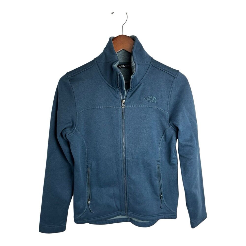 The North Face Women's Jacket Small Full Zip Fleece Blue Grey Polartec